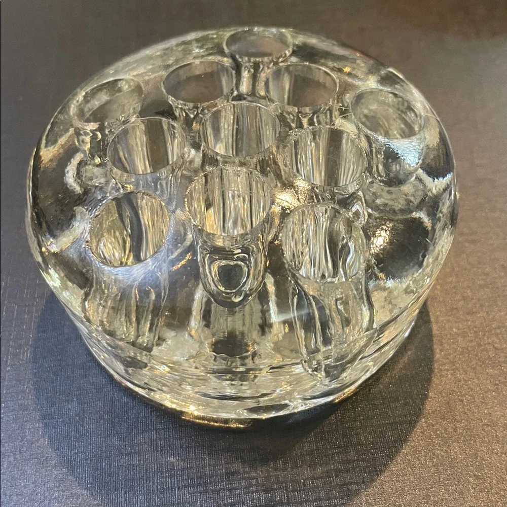 Vintage Clear Glass Flower Frog Vase Insert Floral Arranger - Picture 2 of 5
